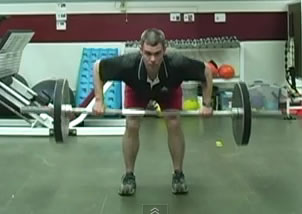 Man performing a bent over row