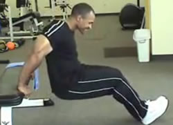 Man performing a tricep dip