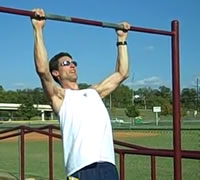 Man performing a pull-up
