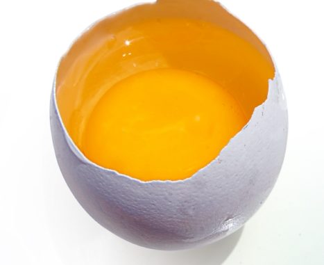 Egg cracked in half