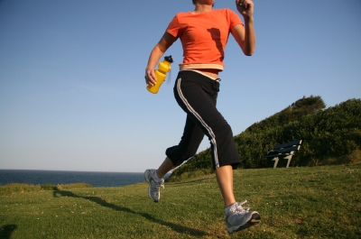 Woman cross country running