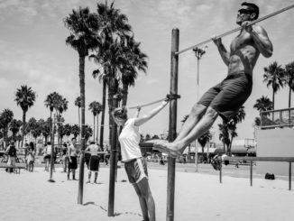 Man performing a chin-up