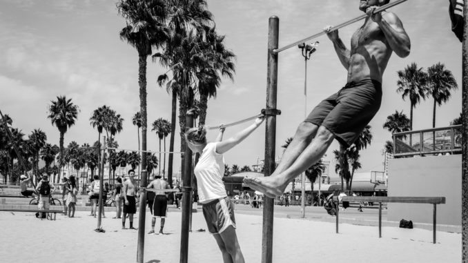 Man performing a chin-up